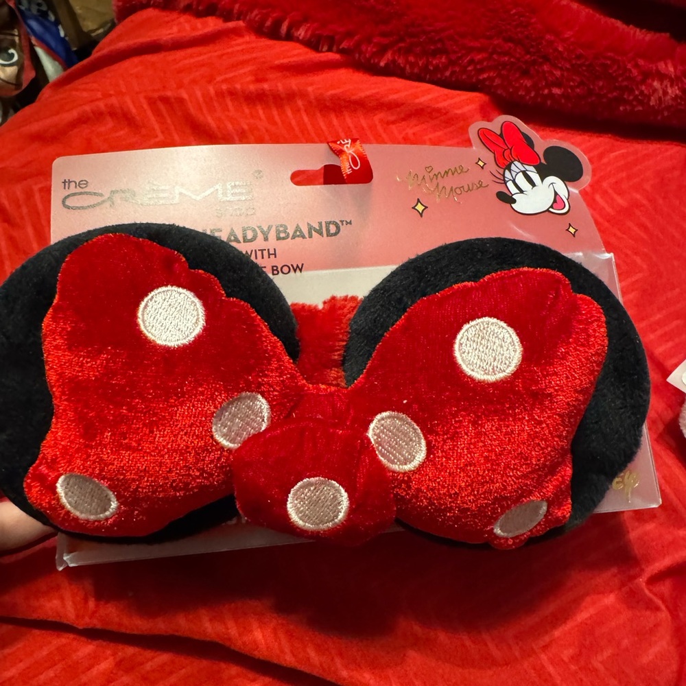 The Crème Shop Special Edition Minnie Mouse Red and Black Plush Spa Headband
